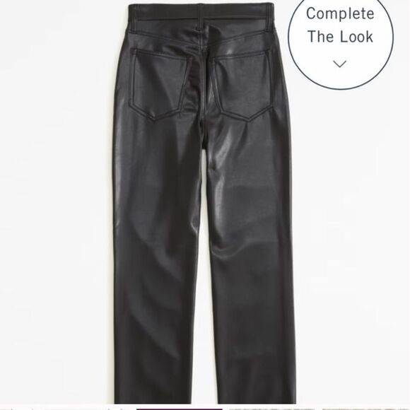 Abercrombie Mixed Fabric Ankle Straight Jean-Black With Leather size 27/4 - Picture 4 of 8